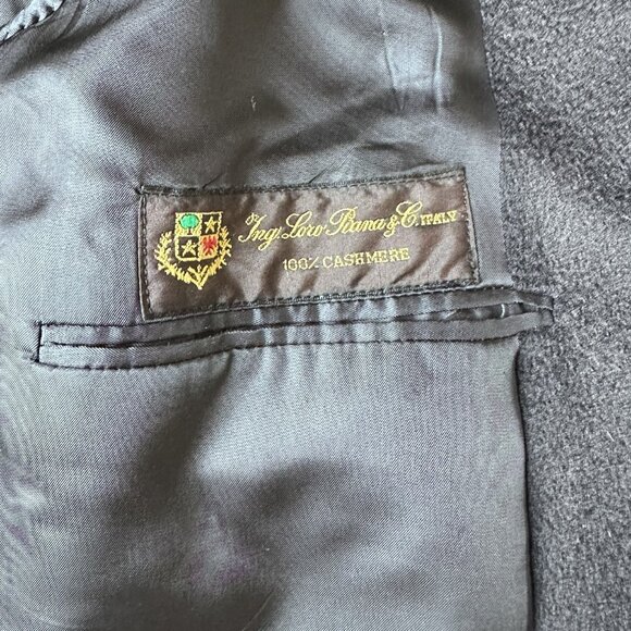 Loro Piana for Nieman Marcus Cashmere Full Length Black Overcoat (Men's 38-39R) - Picture 7 of 9